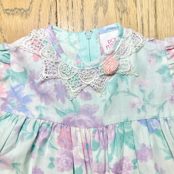 Vintage Polly Flinders Floral Bubble Bottom Babygirl Onepiece Romper 18 Months - Picture 2 of 14